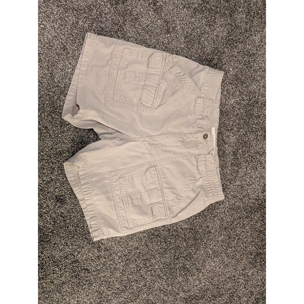 Natural Issue Mens Tan Khaki Cargo Shorts Size 30 Elastic Waist Cotton Twill - Picture 5 of 8